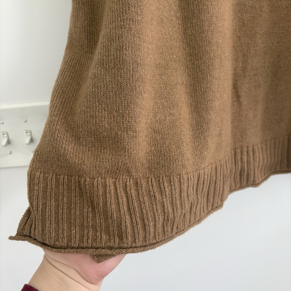 Jenni Kayne Everyday Oversized Wool & Cashmere Blend Sweater In Dark Camel Sz3X - Picture 3 of 9